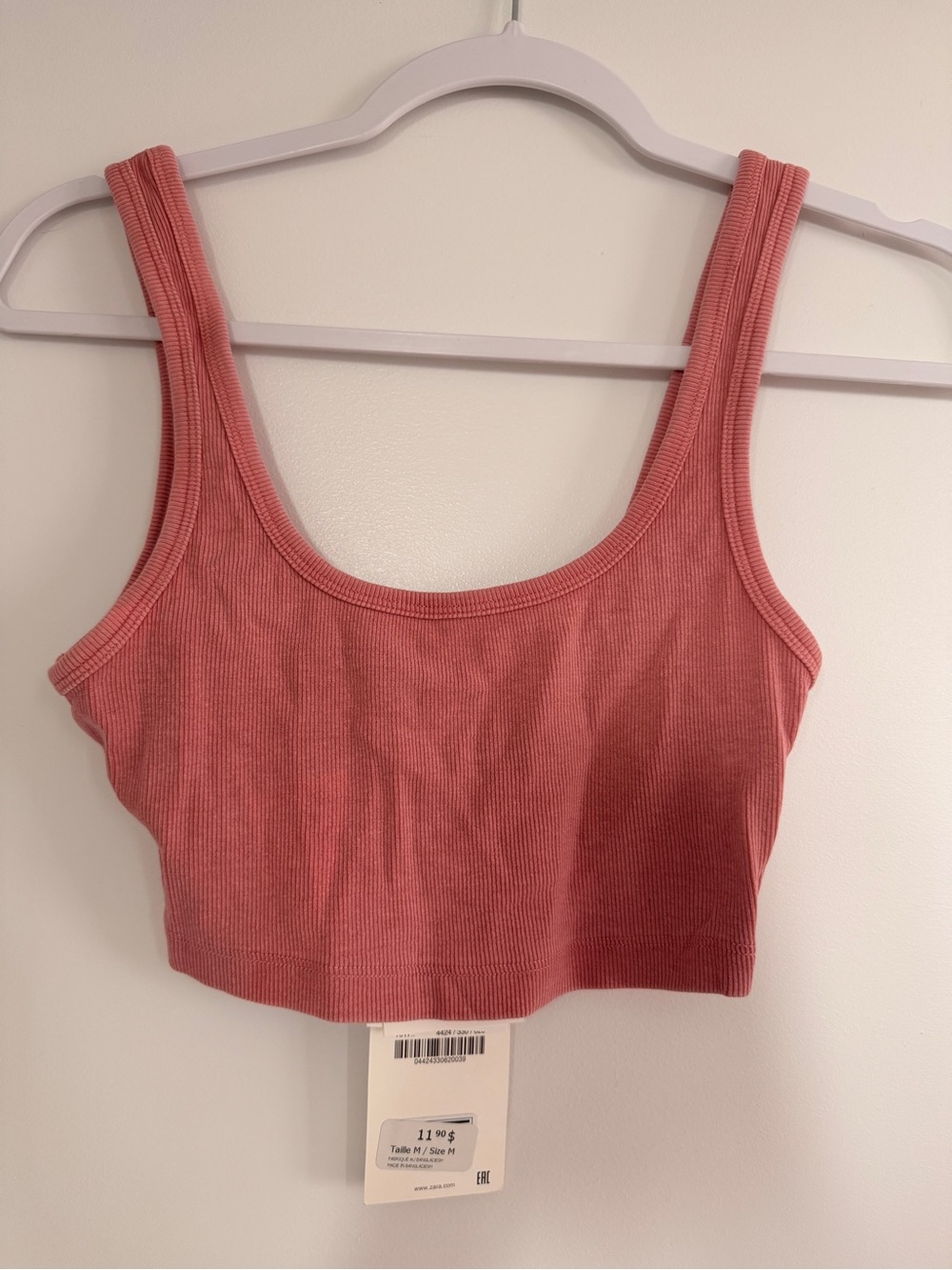 Ribbed Scoop Neck Crop Bralette - Dusty Rose